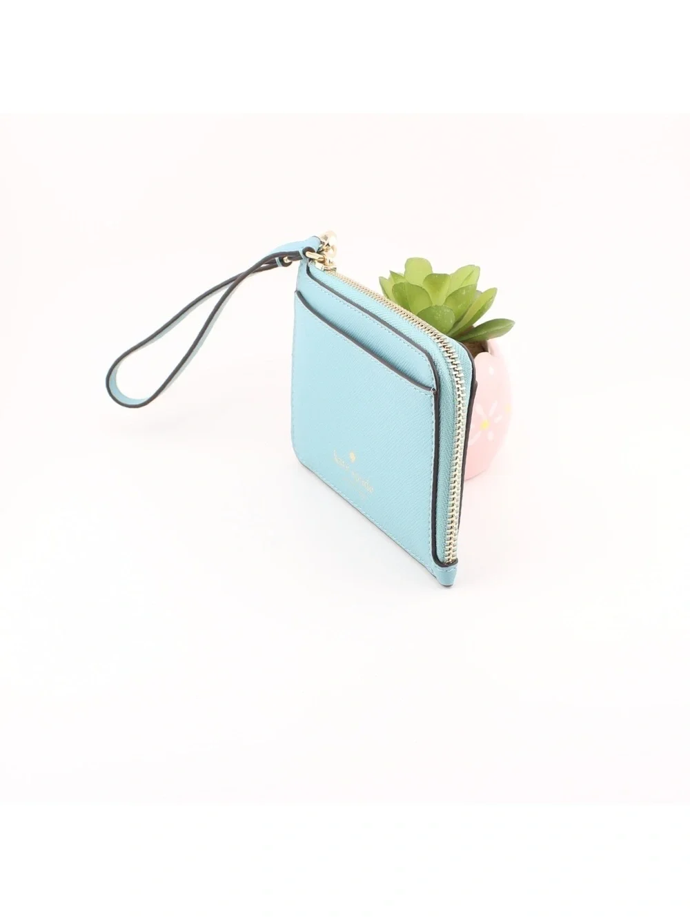 Kate Spade Smoky Blue Saffiano Small Chain Wristlet